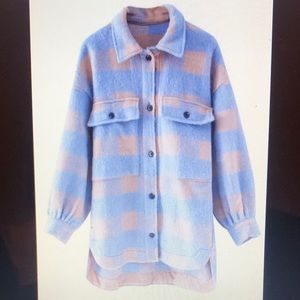 Plaid High Low Coat